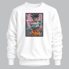 Goku Dragon Ball Anime Nakışlı Bisiklet Yaka Sweatshirt Unisex