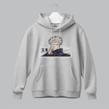 Gojo Satoru Jujutsu Kaisen Anime Nakışlı Kapüşonlu Sweatshirt Unisex Hoodie