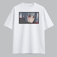 Itachi Uchiha Naruto Anime Çerçeveli Nakışlı Tişört Unisex %100 Pamuk
