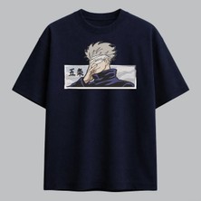 Gojo Satoru Jujutsu Kaisen Anime Nakışlı Tişört Unisex %100 Pamuk