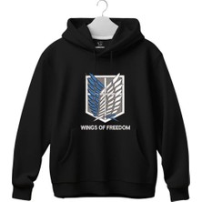 Wings Of Freedom Attack On Titan Anime Nakışlı Kapüşonlu Sweatshirt Unisex Hoodie