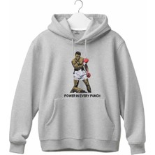 Power In Every Punch Boks Nakışlı Kapüşonlu Sweatshirt Unisex Hoodie