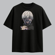 Ken Kaneki Tokyo Ghoul Anime Nakışlı Tişört Unisex %100 Pamuk