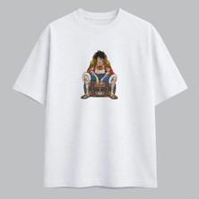 Monkey D. Luffy One Piece Anime Nakışlı Tişört Unisex %100 Pamuk