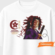 Kokushibo Strength Is Absolute Demon Slayer Nakışlı Tişört Unisex %100 Pamuk