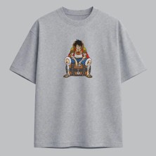 Monkey D. Luffy One Piece Anime Nakışlı Tişört Unisex %100 Pamuk