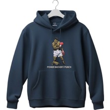 Power In Every Punch Boks Nakışlı Kapüşonlu Sweatshirt Unisex Hoodie
