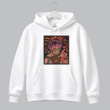 Ryomen Sukuna Jujutsu Kaisen Anime Nakışlı Kapüşonlu Sweatshirt Unisex Hoodie