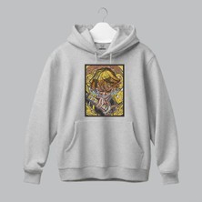 Zenitsu Agatsuma Demon Slayer Anime Çerçeveli Nakışlı Kapüşonlu Sweatshirt Unisex Hoodie