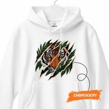 Wild Instinct Kaplan Pençe Nakışlı Kapüşonlu Sweatshirt Unisex Hoodie