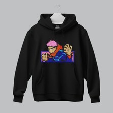 Yuji Itadori Jujutsu Kaisen Anime Nakışlı Kapüşonlu Sweatshirt Unisex Hoodie