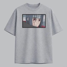 Itachi Uchiha Naruto Anime Çerçeveli Nakışlı Tişört Unisex %100 Pamuk