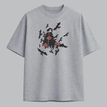 Itachi Uchiha Kuzgun Naruto Anime Nakışlı Tişört Unisex %100 Pamuk