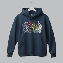 Giyu Tomioka Demon Slayer Anime Nakışlı Kapüşonlu Sweatshirt Unisex Hoodie