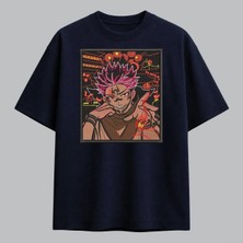 Ryomen Sukuna Jujutsu Kaisen Anime Nakışlı Tişört Unisex %100 Pamuk