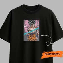 Goku Dragon Ball Anime Nakışlı Tişört Unisex %100 Pamuk