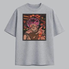 Ryomen Sukuna Jujutsu Kaisen Anime Nakışlı Tişört Unisex %100 Pamuk