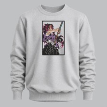 Kokushibo Demon Slayer Anime Nakışlı Bisiklet Yaka Sweatshirt Unisex