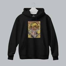 Zenitsu Agatsuma Demon Slayer Anime Çerçeveli Nakışlı Kapüşonlu Sweatshirt Unisex Hoodie