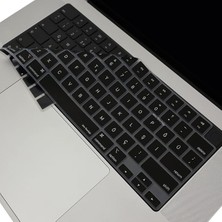 MacBook Türkçe Q Klavye Koruyucu Us Amerikan Return Enter Uyumlu M1-M5 | A2681 A3113 A3240 A3449 A2941 A3241 A2442 A2779 A3426 A3434 A2485 A3429 | Silikon Keyboard Cover Touch Id Siyah