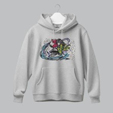 Giyu Tomioka Demon Slayer Anime Nakışlı Kapüşonlu Sweatshirt Unisex Hoodie