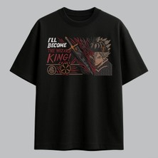 Asta Wizard King Black Clover Anime Nakışlı Tişört Unisex %100 Pamuk