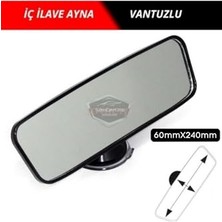 Myg Plus Her Araca Uyumlu Siyah Çerçeveli Dikiz Aynası 60 mm x 240 mm Vantuzlu Iç Ilave Ayna