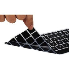 Apple Macbook 13.6' Air 2022 M2 A2681 ile Uyumlu Klavye Koruyucu Silikon Ped, Siyah