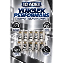 Pemberton 10 Adet / RJ45 Cat6 Konnektör Metal Gövdeli Ağ Kablosu Jakı / Gold Kaplama Kontak Yüksek Performans Konnektör