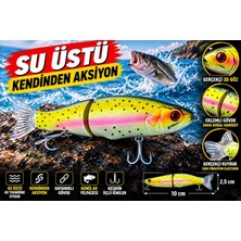 Su Üstü Maket Balık Kendinden Aksiyonlu Eklemli Gövde 3D Gözlü Çift Üçlü Iğneli