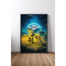 Galactic War For Super Earth Oyun Çerçeveli Tablo Poster Oyun Odası Duvar Dekoru Hediye