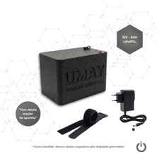 İyonsan Iyonsan Umay 12V 6AH Lifepo4 Akülü Araba Bataryası ve Şarj Cihazı Seti | IYN-UMY-LFP-1206-SET