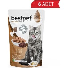 Bestpet Pouch Jöle Içinde Ciğerli Tahılsız Yetişkin Kedi Konservesi 85GR (6 Adet)
