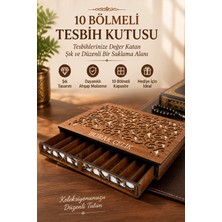 KutuTR Kişiye Özel Ahşap Tesbih Kutuları Tekli, 2, 3, 4 ve 5 Katlı Modeller Lazer Kesim Siyah Desenli Kapak TDC004