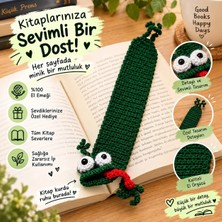 Temalı El Yapımı Hediyelik Amigurumi Kitap Ayracı Aksesuar Fare Kurbağa Yılbaşı Temalı