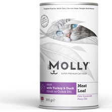 Molly Parça Hindi ve Ördek Etli Ezme Yetişkin Kedi Konservesi 395GR