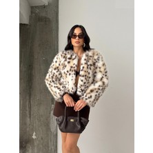 Moda Durağı Yakasız Ithal Premium Kaliteli Kürk Snow Leopard