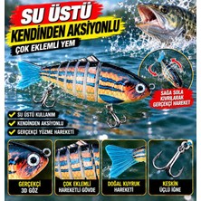 Su Üstü Balık Yemi Kendinden Aksiyonlu Çok Eklemli Hareketli Gövde 3D Gözlü Çift Üçlü Iğneli