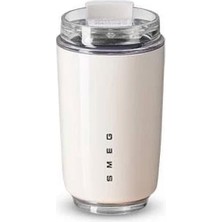 SkyNest Smeg Termos Bardak Sıcak Kahve Paslanmaz Çelik Termal Spor Su Beyaz Termos 240ML (Sahra Beji)