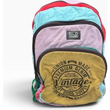 Old Cotton Cargo Vintage Retro Çok Cepli Renkli Sırt Çantası