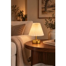 Elizim Home Lighting Luna Piliseli Yatak Odası - Oturma Odası - Genç Odası -Çalışma Odası Pilli Masa Lambası