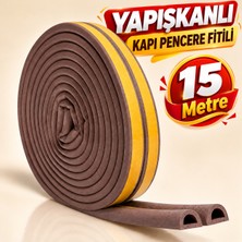 Metfix 15 Metre Yapışkanlı Kapı Pencere Fitili Kahve Rengi Boşluk Kapatıcı Izolasyon Fitili Soğuk Geçirmez
