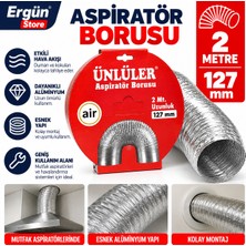 Ergün Store Aspiratör Borusu 2mt Telli Kopmaz Davlumbaz Baca 1 Adet