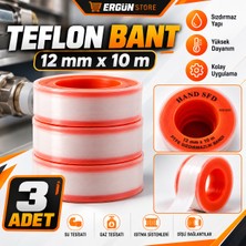Ergün Store Teflon Bant , Teflon Bandı , Sızdırmazlık Bandı , Tamir Bandı 12MMX10M 3 Adet