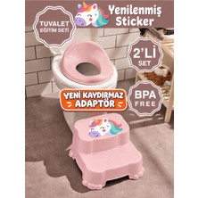 Ponçik Store Kaydırmaz  Çocuk Tuvalet Alıştırma Takımı - Kaydırmaz 2 Katlı Basamak ve Yenilenmiş  Kaydırmaz Klozet Adaptörü