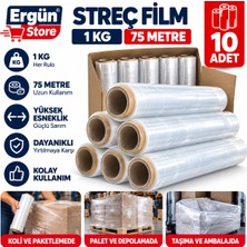 Ergün Store Paketleme , Taşınma Streci , Gıda Streci , Streç Film 10 Adet 50 cm Boy 75 Metre Streç