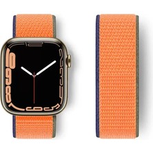 Trendexa Apple Watch 42MM Uyumlu Hasırlı Cırtcırtlı Kordon - Turuncu