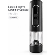 Çift Hazneli Şarj Edilebilir Elektrikli Tuz ve Karabiber Öğütücü - Lisinya