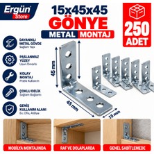 Ergün Store Mobilya , Raf , Genel Sabitleme Sunta Sağlamlaştırıcı 15X45X45 Demir L Gönye 250 Adet