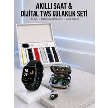 7 Kordonlu Akıllı Saat ve Aynalı Bluetooth Kulaklık Powerbank Dijital Göstergeli - Lisinya